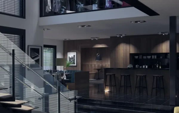 Stunning home transformation by professional remodeling contractors featuring modern design and solar panel installation