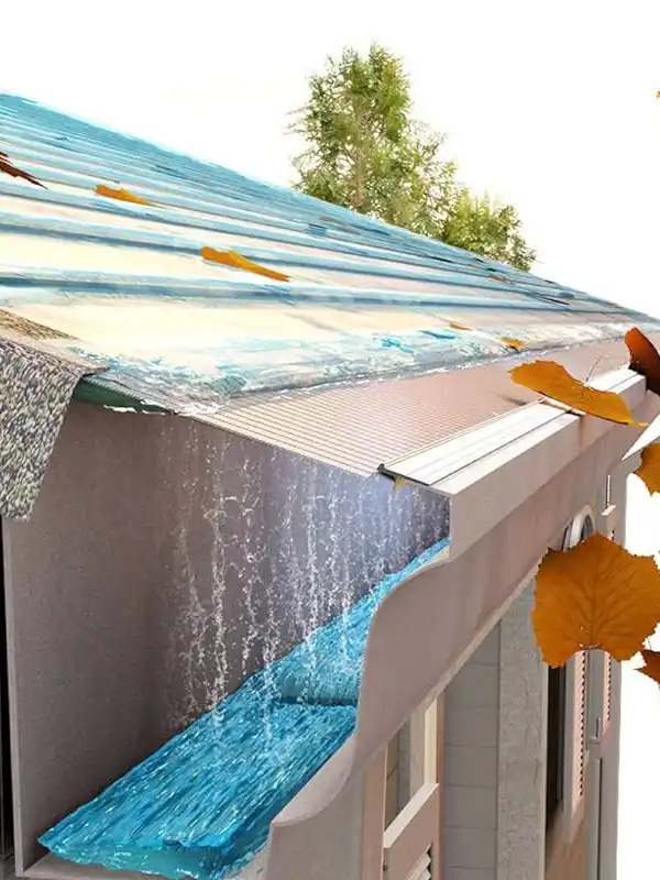 Finished gutter installation on luxury home