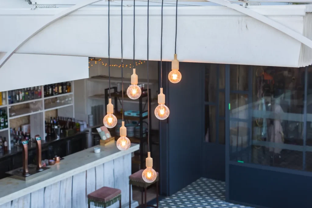 bar cafe build outs lighting illumination concept vintage luxury