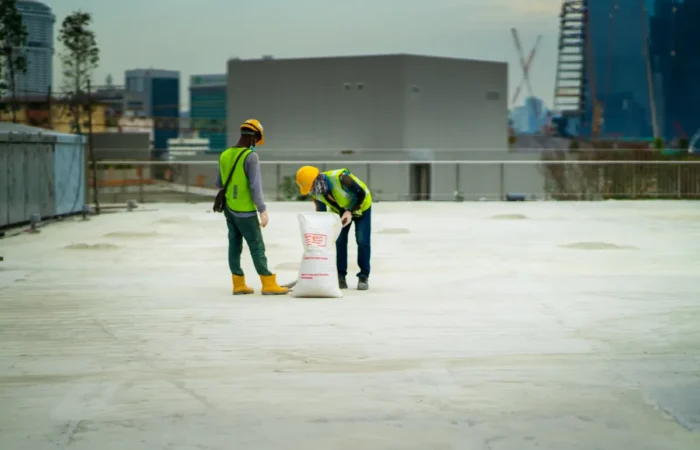 clean jobsite home protection blurry photo of construction worker in the constru