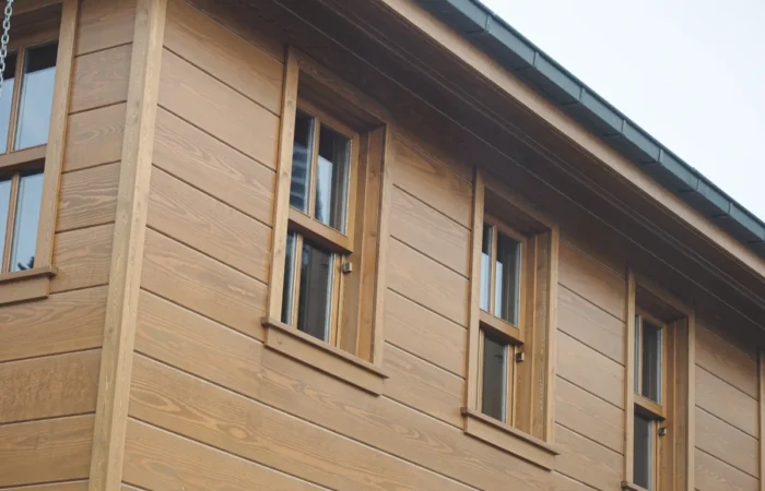 engineered wood siding establish shot of a old wooden house