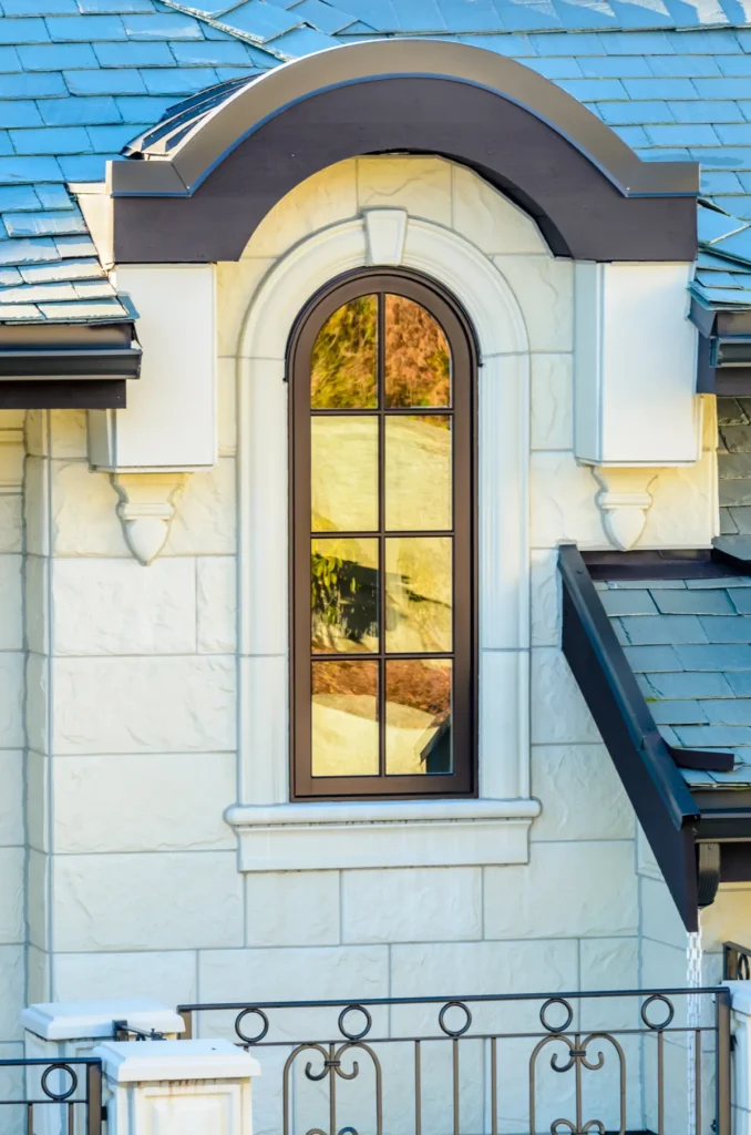 exterior window trim fragment of the house with a nice window