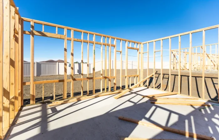 home additions wood home framing abstract at construction site