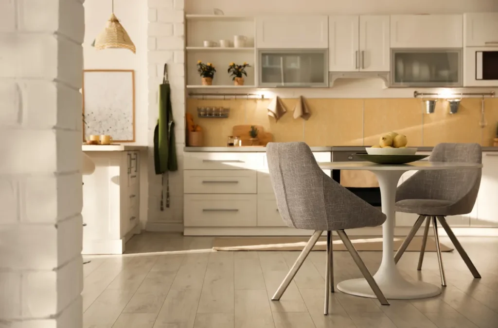 kitchen flooring modern kitchen interior with stylish white furnitu
