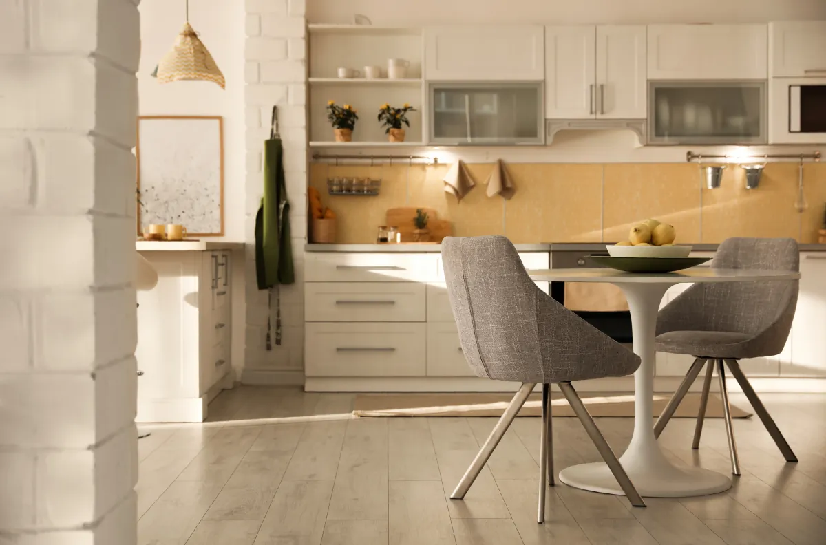 kitchen flooring modern kitchen interior with stylish white furnitu