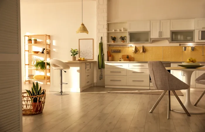 kitchen flooring modern kitchen interior with stylish white furnitu