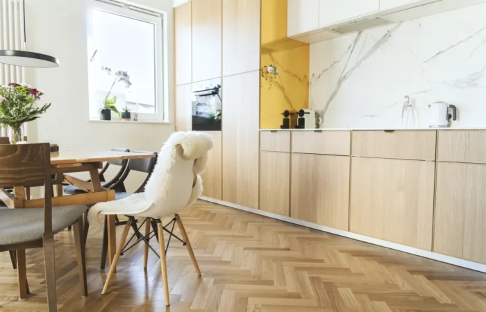 kitchen flooring stylish scandinavian open space interior of kitche