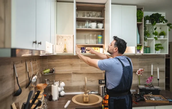 refacing kitchen cabinets handyman installing led strip lights under kitchen