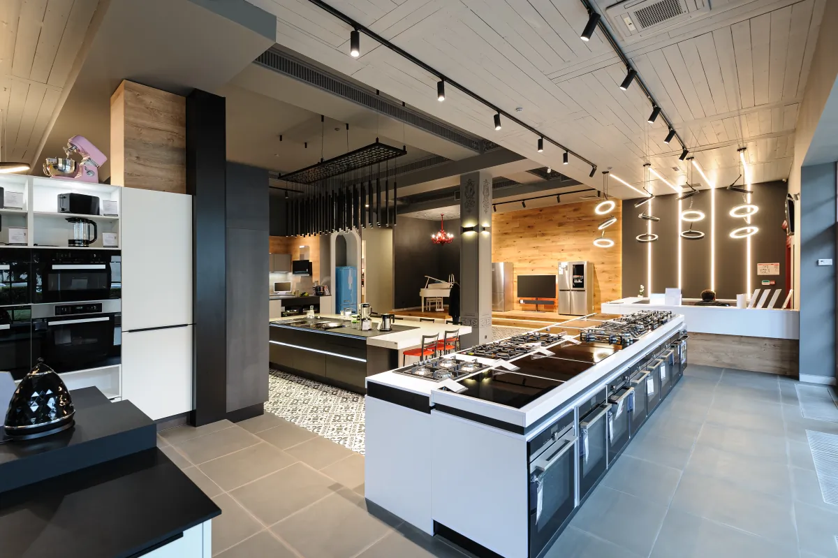 retail store build out brand new gas stoves apliance store showroom