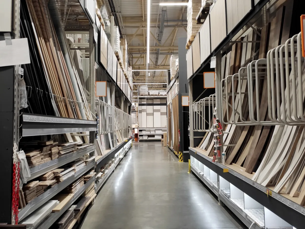 retail store build out warehouse aisle building materials hardware st