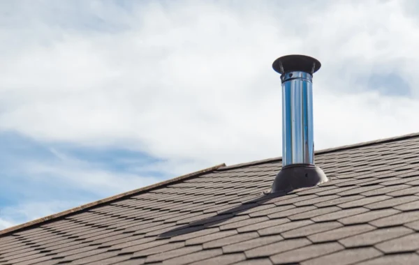 roof exhaust vent chimney pipe from stainless steel on the roof of