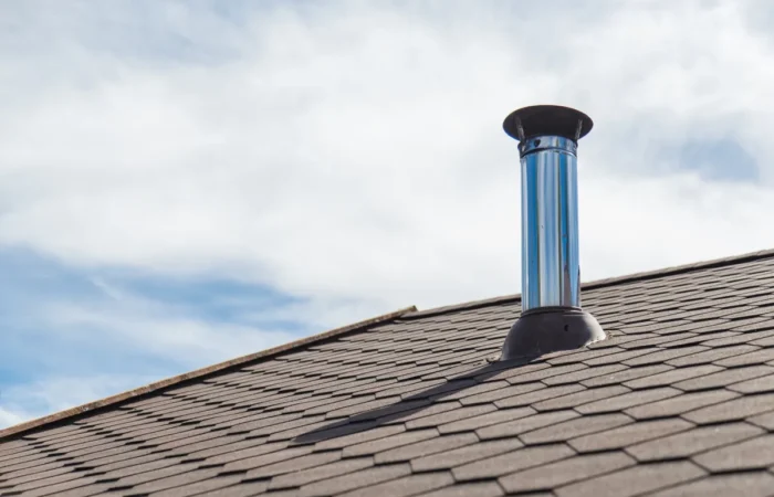 roof exhaust vent chimney pipe from stainless steel on the roof of