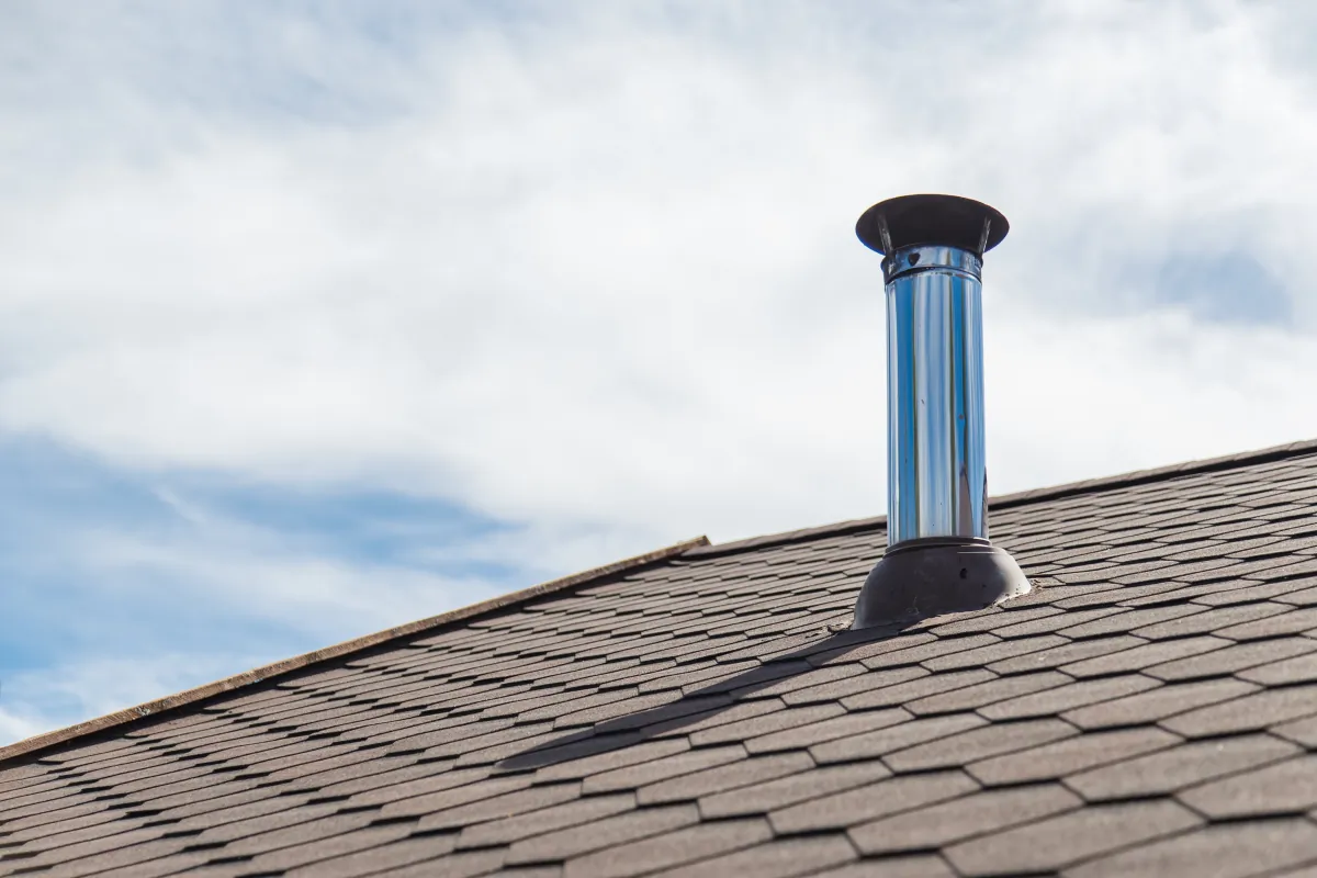 roof exhaust vent chimney pipe from stainless steel on the roof of