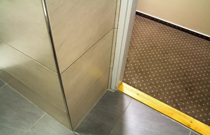 schluter trim close up detail corner modern luxurious empty