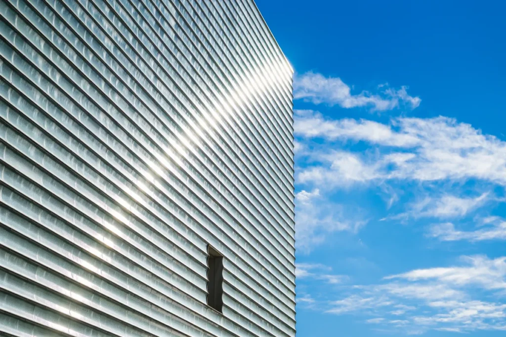 siding closeup shot of the kursaal convention center and
