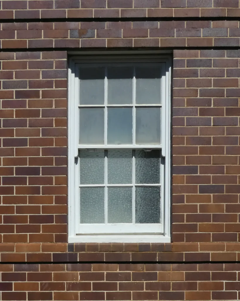 single hung window frosted glass window white timber frame br