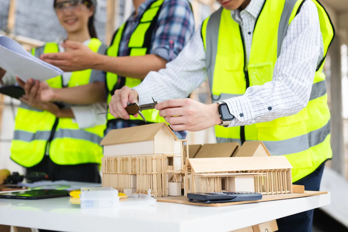 turnkey design build delivery engineer teams meeting working together wear worke