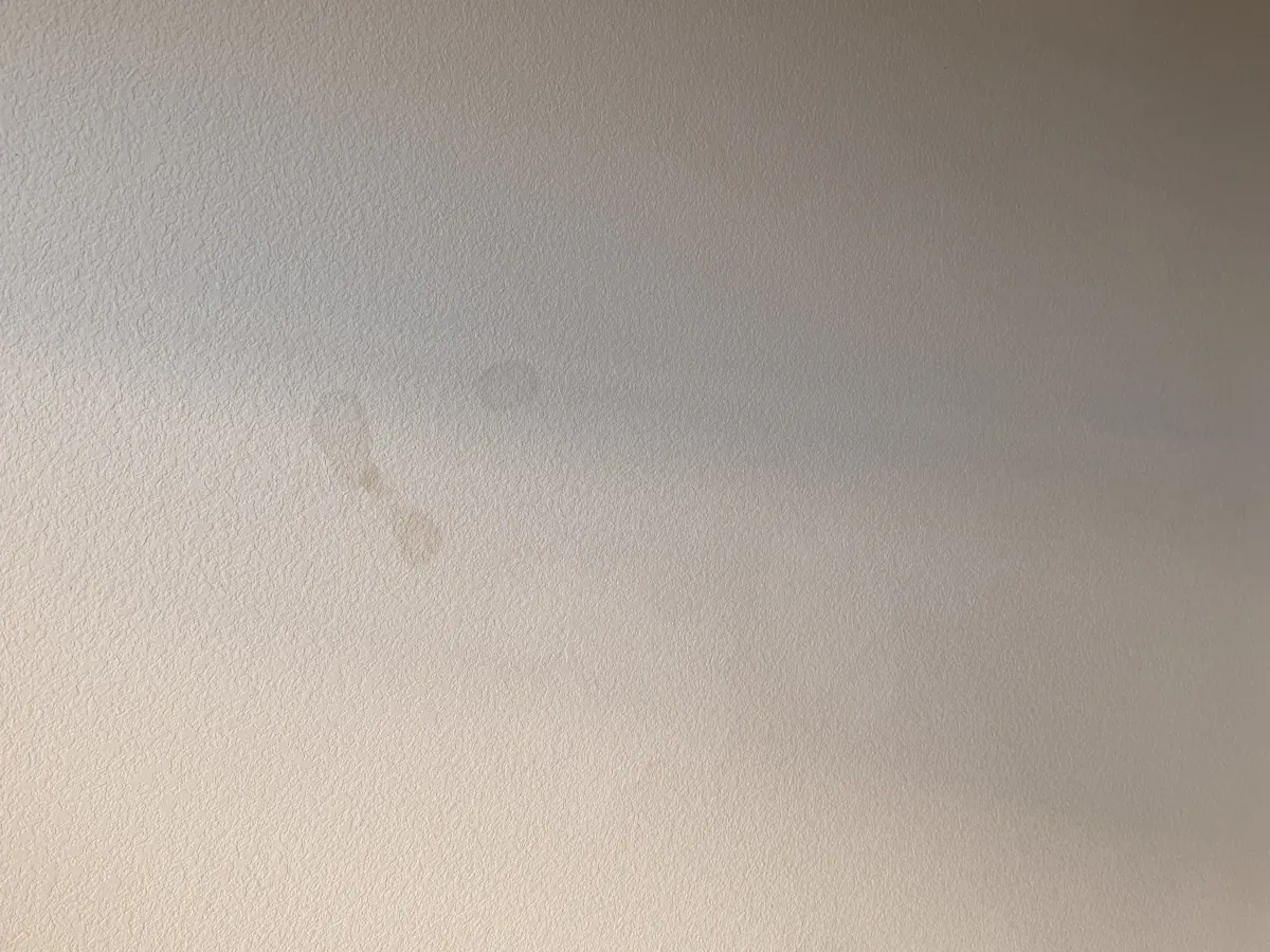 Ceiling water stain in CA home before leak investigation