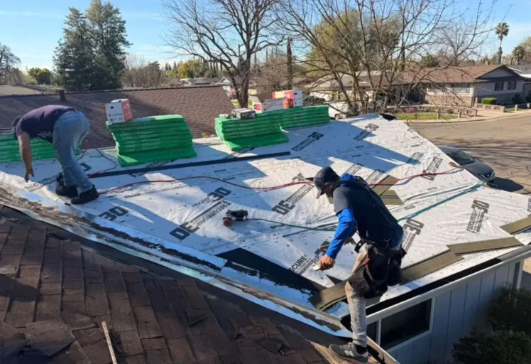 garage roof replacement in ca leak repair rotten wood replacement