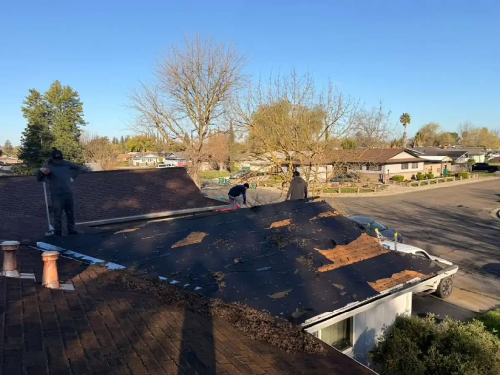 garage roof replacement in ca leak repair rotten wood replacement