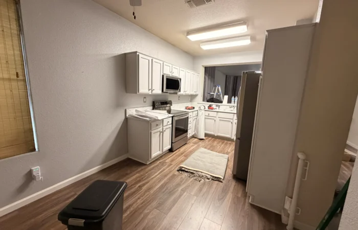 Wide view of the original Roseville kitchen during early construction before the new open layout was completed.