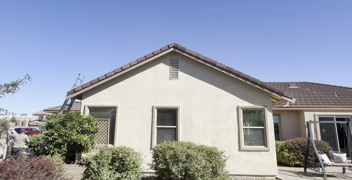 Completed roof edge and tile repair at the Elk Grove home